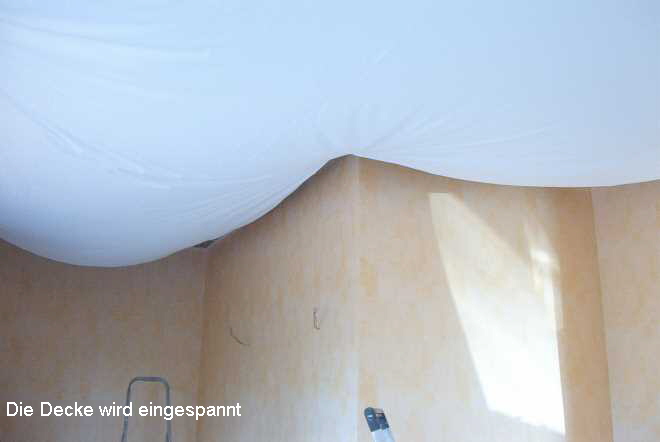 Die Decke wird eingespannt